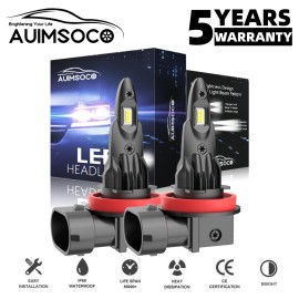 AUIMSOCO H11 LED Headlight Bulb Conversion Kit High Low Beam Lamp 6500K Super White