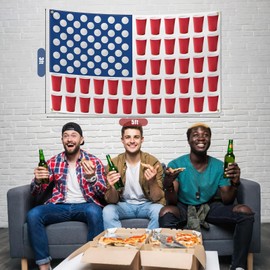 Remagr 3 x 5 Feet American Flag Banner Funny American Flags for College Dorm Frat House Decor Red White and Blue Wall Decor for College Dorm Bedroom Dormitory Home Background Outdoor Indoor Garden