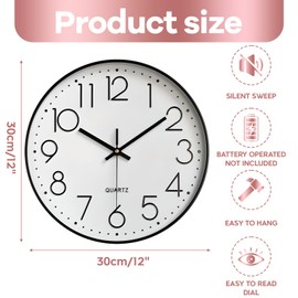 Delgeo Wanduhr Silber, Moderne Wanduhr Dekoration,Wanduhr Ohne Tickenstille,Wanduhr für Dekoratives Haus/Büro/Küche