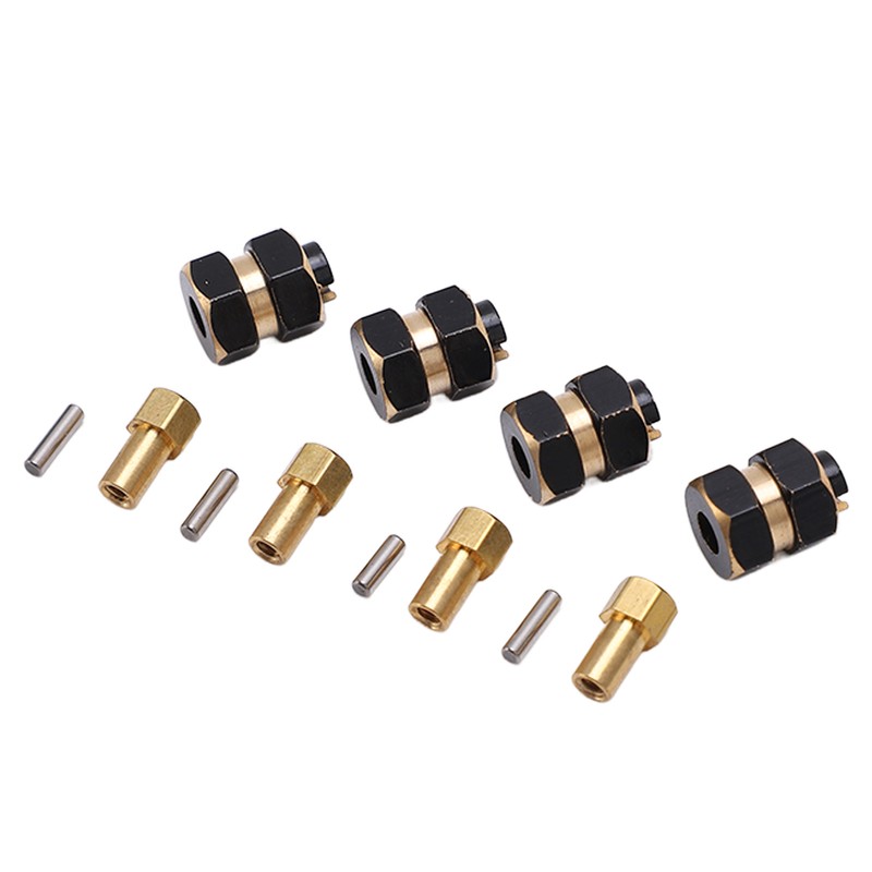 4PCS 4mm Widen Brass Wheel Hex Extended Adapter for Axial