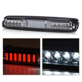 CHEDA Third Tail Brake Light Cargo Lamp Chrome LED BAR Compatible with 1999 2000 2001 2002 2003 2004 2005 2006 2007 Silverado Sierra（Smoky lens Clear Bottoms）
