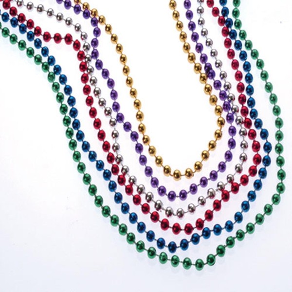 U.S. Toy JA646 Metallic Bead Necklaces, 6mm