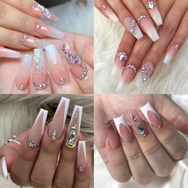 ITPOYOL Nail Art Rhinestones Flatback Rhinestones 3D Multi Shape Nail Charms and Gems Bling AB Luxurious Design Crystal Diomand Jewelry Accessories for Women Manicure Supplies Decorations