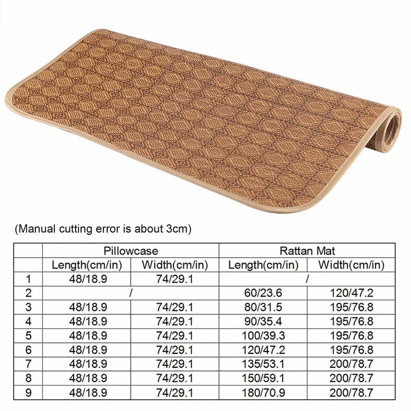 Summer Sleeping Mat, Bamboo Mattresses Rattan Mat Bed Foldable Summer