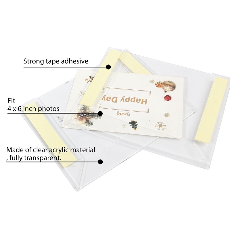 Wbtran 4x6 Acrylic Picture Frame, Clear Frameless Photo Frame for