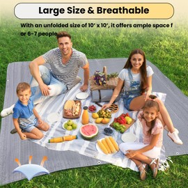 WILDROOTS Camping Tent Tarp, Picnic Blankets Breathable Camping Floor Mat for Tent 10x10Ft