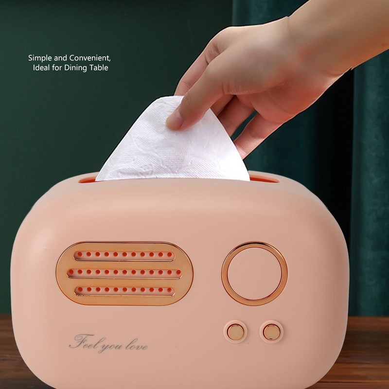 Tissue Box Holder Cute Radio Style Wide Opening Anti Slip