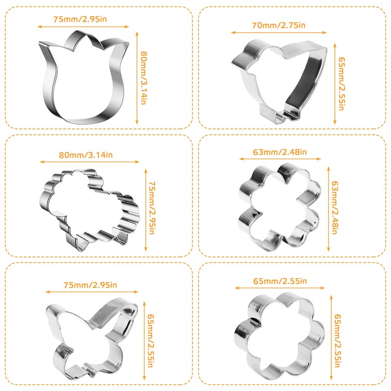 Easter cookie cutters, 12 pieces, Easter cookie cutters, rabbit, chick,