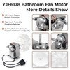 Upgraded 70CFM Bathroom Exhaust Fan Motor Replace 99080166 BP28 YJF6178