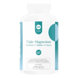 Triple Magnesium 180 Cpsulas Veganas Citrato Glicinato Malato Suplemento Alimenticio MWLab