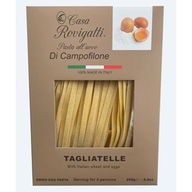 Tagliatelle Gourmet Egg Pasta (Pack of 4) - Italian Pasta From the Region of Di Campofilone- Imported Italian Gourmet Egg Pasta- 8.8 ounces / 250 grams