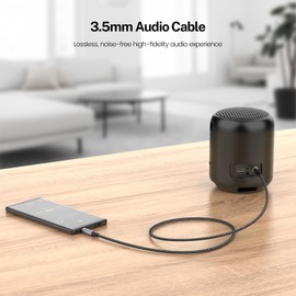 MOSWAG 10FT/3Meter 3.5mm Audio Aux Jack Cable to 3.5mm Aux Cable Male to Male Aux Cord Nylon Braided Stereo Jack Cord for Phones,Headphones,Speakers,Tablets,PCs,Music Players and More