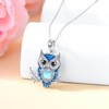 HARMONY BOLA Owl Necklace 925 Sterling Silver Moonstone Owl Pendant