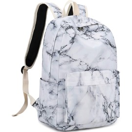 School Backpack Teen Girls Lightweight College Waterproof School Laptop Casual Backpack (Marble)