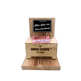 House Warming Money Gift – Iron Reserve Money Box Money Gift – The Funny Gift Idea Money Gift Packaging – Text Black/W Alles Gute zur Hauseinweihung