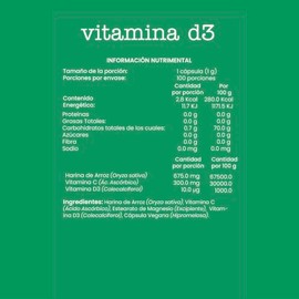 Vitamina D3 Joycare Juliana Suplemento Alimenticio, 100 Cápsulas