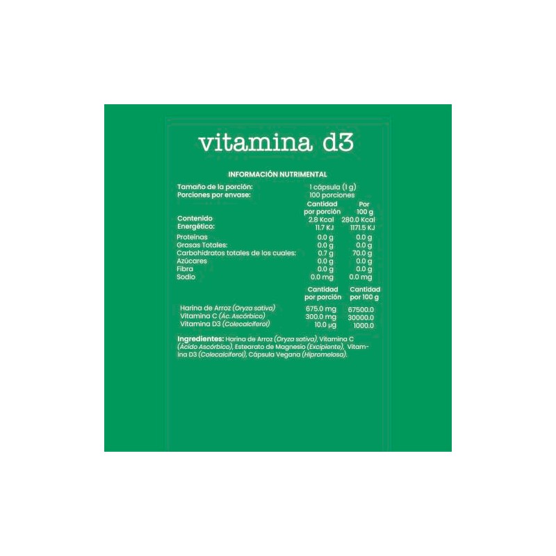 Vitamina D3 Joycare Juliana Suplemento Alimenticio, 100 Cápsulas