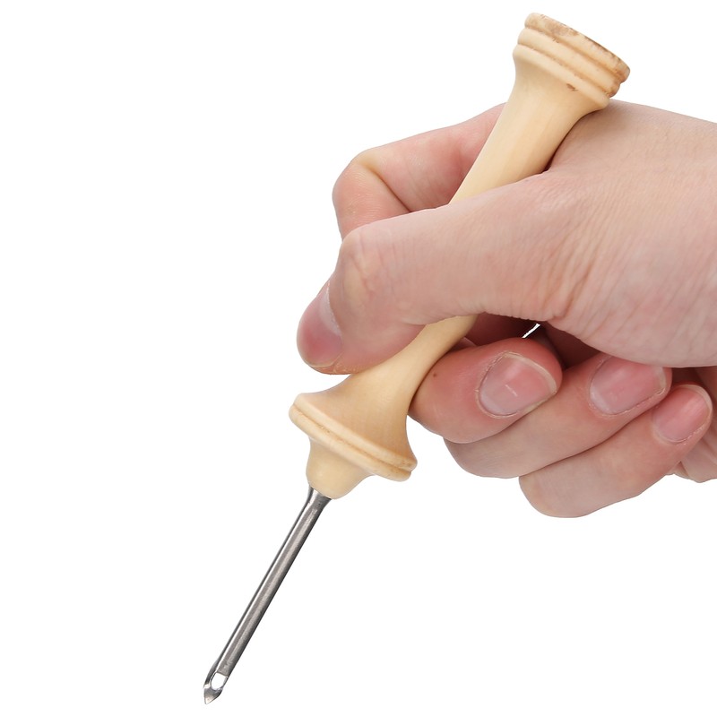 2Pcs Punch Needle Embroidery Kit Wooden Handle Yarn Needle DIY