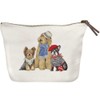 Cute Furry Friends Canvas Travel Makeup Pencil Pouch (Yorkie Doodle