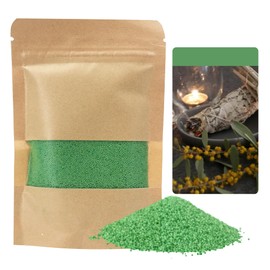 Monivi Scented Candle Sand with Wicks 1.1lb Green Pearled Candle Beads Sand Candles with Wicks St. Patrick's Day Decor 85 Burn Hours Refillable Candle Wax for DIY Candle Making(Scented Sage)