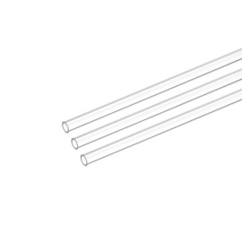sourcing map Pack of 3 Plastic Pipes Rigid Polycarbonate Round Tube Clear 0.2 Inch (5 mm) Inner Diameter 0.23 Inch (6 mm) Outer Diameter 9.6 Inch (245 mm) High Effect for Lighting Models Water Pipes