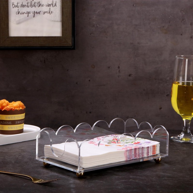 Acrylic Napkin Holder for Bathroom 9"x5" Guest Towel Holder for