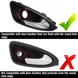 TTCR-II 2pcs Compatible with Door Handle Seat Ibiza IV 2009 2010 2011 2012 2013 2014 2015 2016 2017, 6J1837113A/6J1837114A Replacement Inner Handle for Seat Ibiza IV Replacement Handle (L) HH+RHH