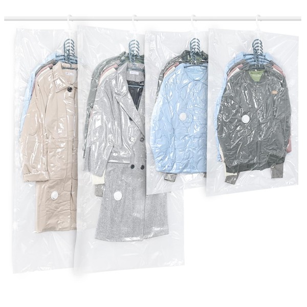 QH7 4 Pack Hanging Vacuum Storage Bags Space Saving Bags