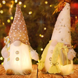 Christmas Decoration Gnome with Light, Pack of 2 Christmas Gnome with Light, Christmas Decoration Gnome, Christmas Gnome, Gnome Accessories, Christmas, Christmas Gnome Faceless, for Table Decoration