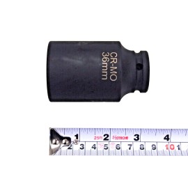 HOTECHE 2 Pcs 1/2" Dr. Air Impact Socket Deep 6 Points CR-MO Metric 36mm 18091236