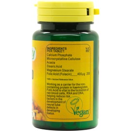 Veganicity Folic Acid 400µg : B Vitamin Supplement - 90 Tablets, in a Planet-Friendly 99% Recycled Pot