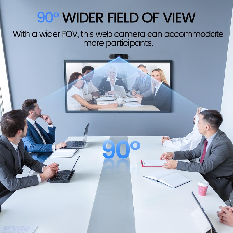 EMEET 1080P Webcam with Microphone, C960 Web Cam, 2 Mics,