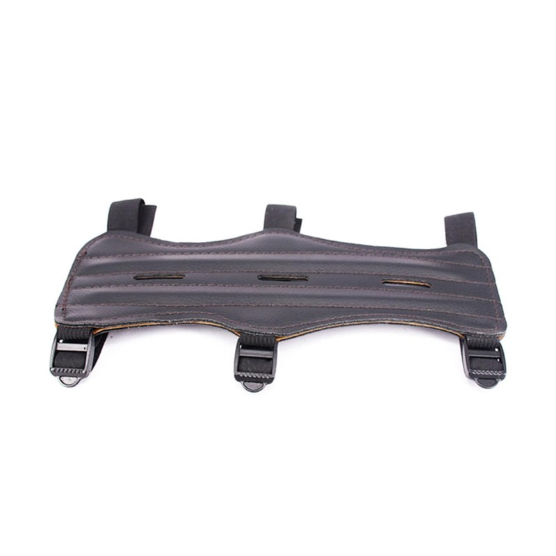 Sosoport Archery Arm Guard Protection Leather 22x8cm Adjustable Straps Archery