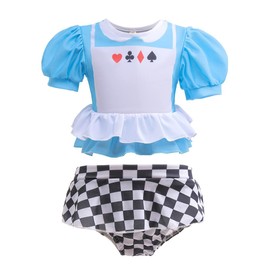 DYMCII - Traje de baño de princesa para niñas, traje de baño de dos piezas, traje de baño al aire última intervensión, playa, surf, parque acuático, trajes de baño para, Alice, 3 Años/4 Años