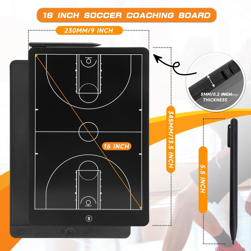 16 Inch Electronic LCD Basketball Coaching Board,Digital Strategy Marker Board