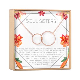 Dear Ava Infinity Necklace For Women - Modern Jewelry Pendant Love Gifting Idea for Her with Heartfelt Card - Birthday Gifts for Sister Rose Gold