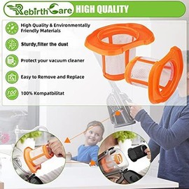 Rebirthcare Rebirthcare 4 St1ck Filter f1r Black+Decker BHHV320B BHHV320J BHHV520BF BHHV520BFP BHHV520BT BHHV520JF Akku Handstaubsauger Filter Ersatzfilter Staubsaugerfilter Ersatzteile Zubeh?r
