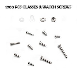 YOCZOX Schraubendreher, Uhrmacherwerkzeug, Reparaturwerkzeug, 1000pcs Mikroschrauben für Brille, Ersatz Kit Set, Sortiment Repair Tool Kit Set, mit 1Pcs Pinzette 1Pcs Schraubendreher