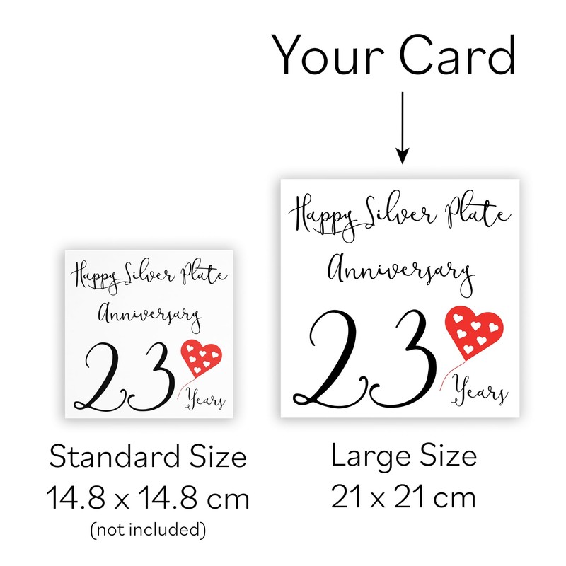 Hunts England - Large 23rd Wedding Anniversary Card - Happy