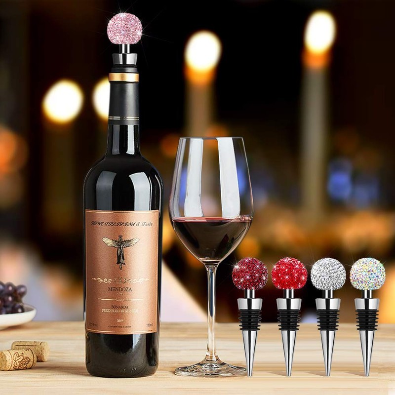 Soleebee Bling Decorative Wine Stoppers,Wine Bottle Stopper with Crystal Rhinestone,