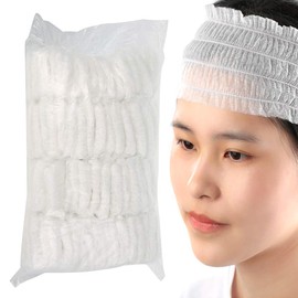 Steppiano 100pcs Disposable Hair Band Hair Cap Dispo Cap Non-woven Hair Cap Disposable Hair Dispo Cap Single Use Hair Dispo Hair Hair Band Cap Turban Makeup Makeup Women's Commercial Use 24.4 x 4.3