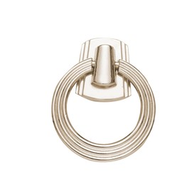 skohom 5 Packs Ring pulls,2.2" Footed Nickle Drawer pulls,Heavy Duty Ring Cabinet Cupboard pulls,Drawer Ring pulls (Nickel)