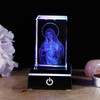 3D Crystal Engrave Virgin Mary Figurine Statue with LED Base