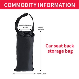Jitrendo Pack 2 Pcs Car Trash Bags, Seat Back Hanging Garbage Can with Elastic Opening, Car Trash Can for Car, Outdoor, Travelling