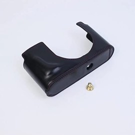 for Leica Q2 Case, BolinUS Handmade PU Leather Half Camera Case Bag Cover Bottom Opening Version for Leica Q2 with Hand Strap (Black)