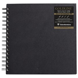 Clairefontaine Goldline Hardcover Spiral Sketchbook, 20 x 20 cm