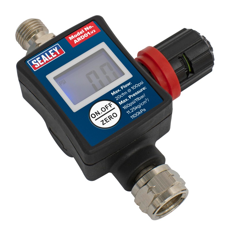 Sealey Ard01 On-Gun Air Pressure Regulator/Gauge Digital