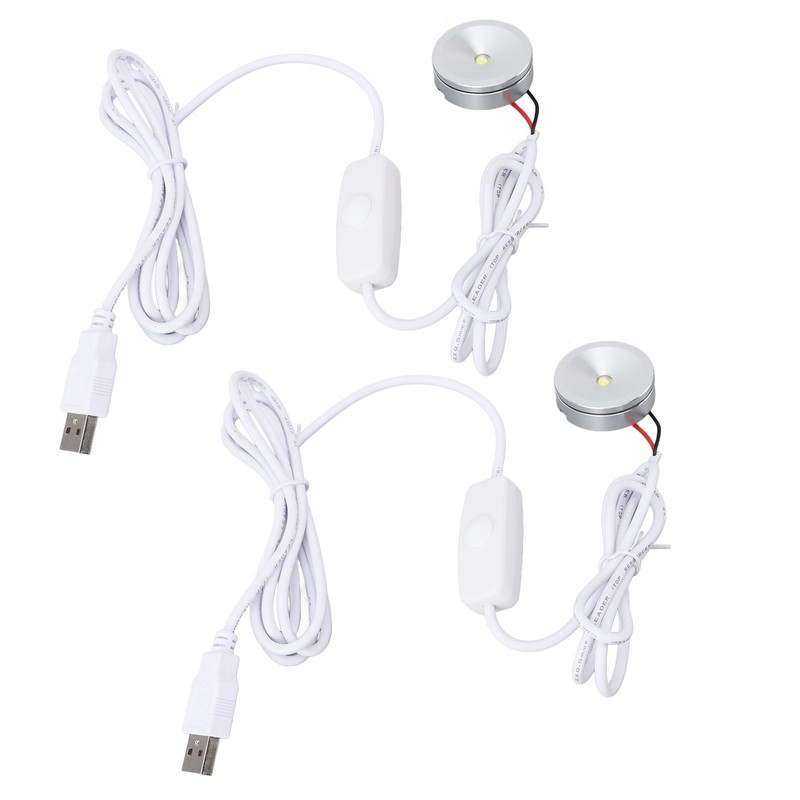 2Pcs Dimmable Mini Spotlight USB 5V Stepless Brightness Dimming LED