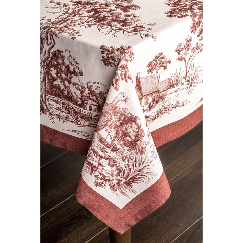 Maison d' Hermine Holy Jouy - Brown 100% Cotton Tablecloth