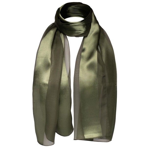 Basic Sense Shiny Satin Scarf Lightweight Silky Chiffon Solid Plain
